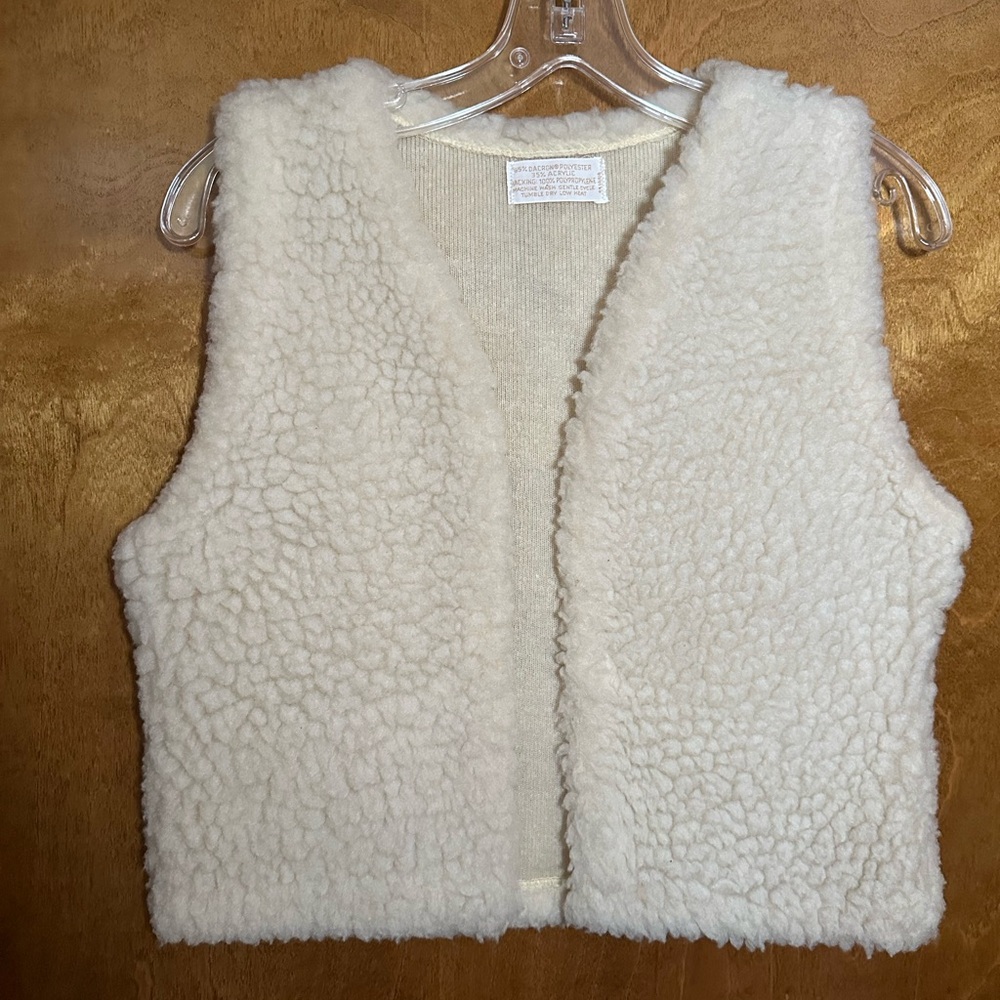 Faux Vintage Lamb Wool Vest.